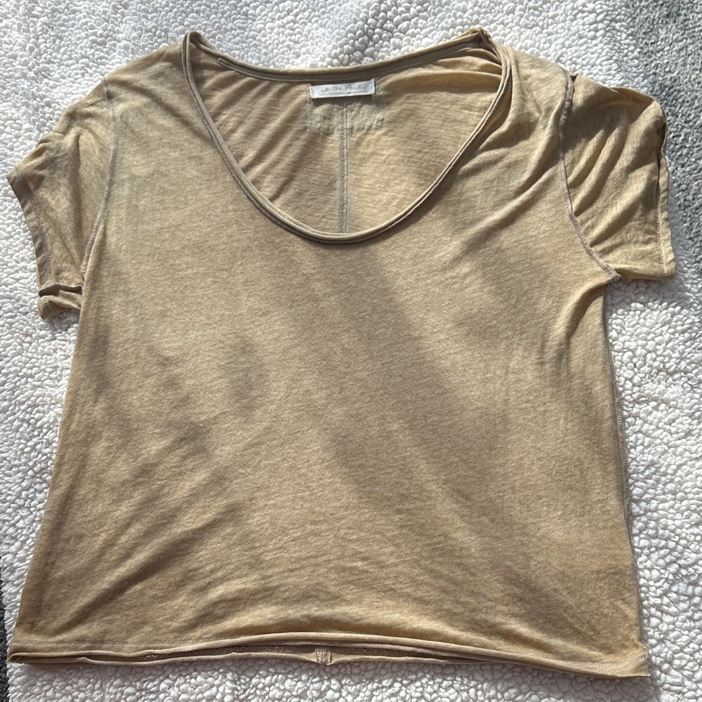 Free People Short Sleeve Flash Back Tshirt Size S Tropical Nut